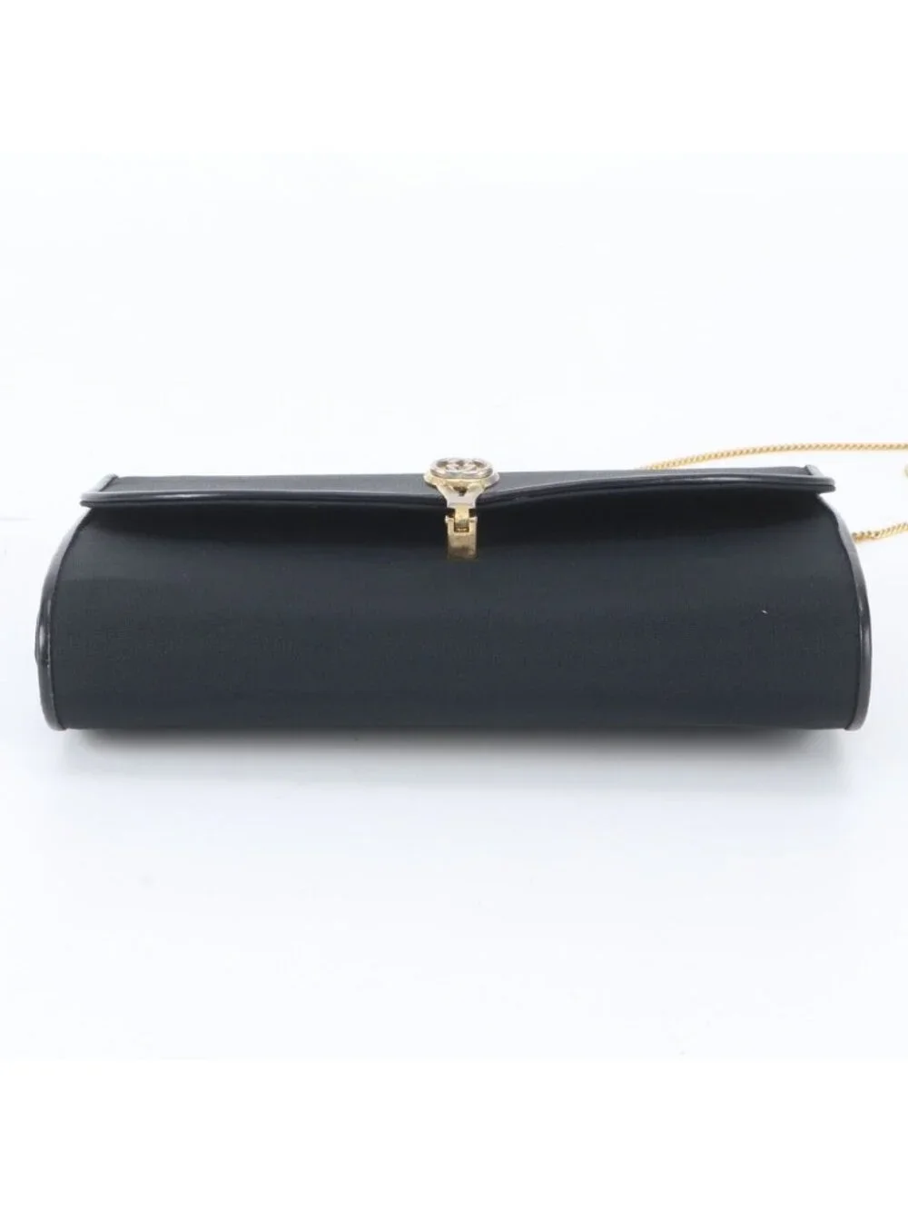 ★SOLD★ Gucci Vintage Chain Leather Nylon 2-Way Shoulder Bag Crossbody Black - Picture 7 of 9